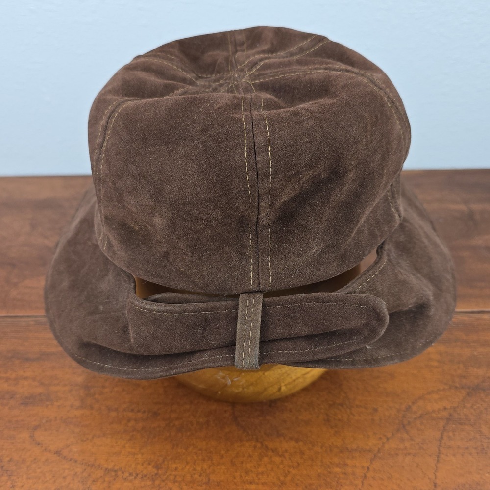 Vintage Union United Hatters Cap & Millinery Workers Brown Suede Women's Hat 21" - Picture 3 of 10